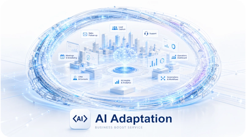 AI Adaptation light business loop visual